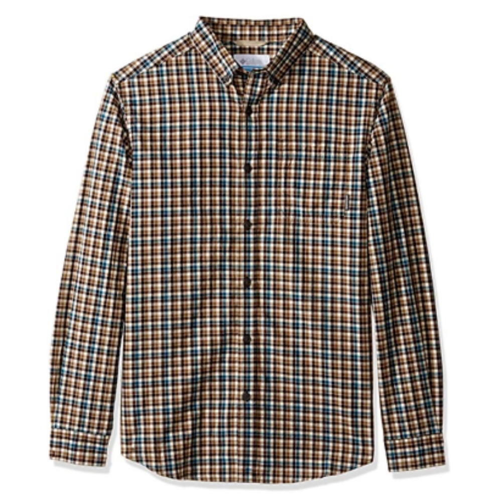 NWT-Mens Columbia Long Sleeve Gingham Shirt